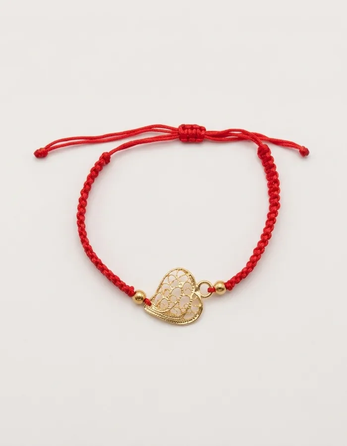 Pulseira com coração de filigrana