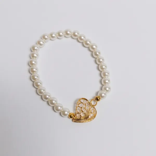Pulseira Pérolas Coração
